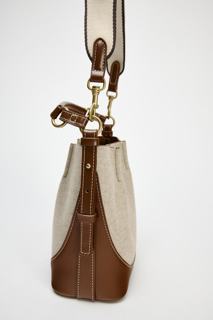 Zara TOPSTITCHED BUCKET BAG