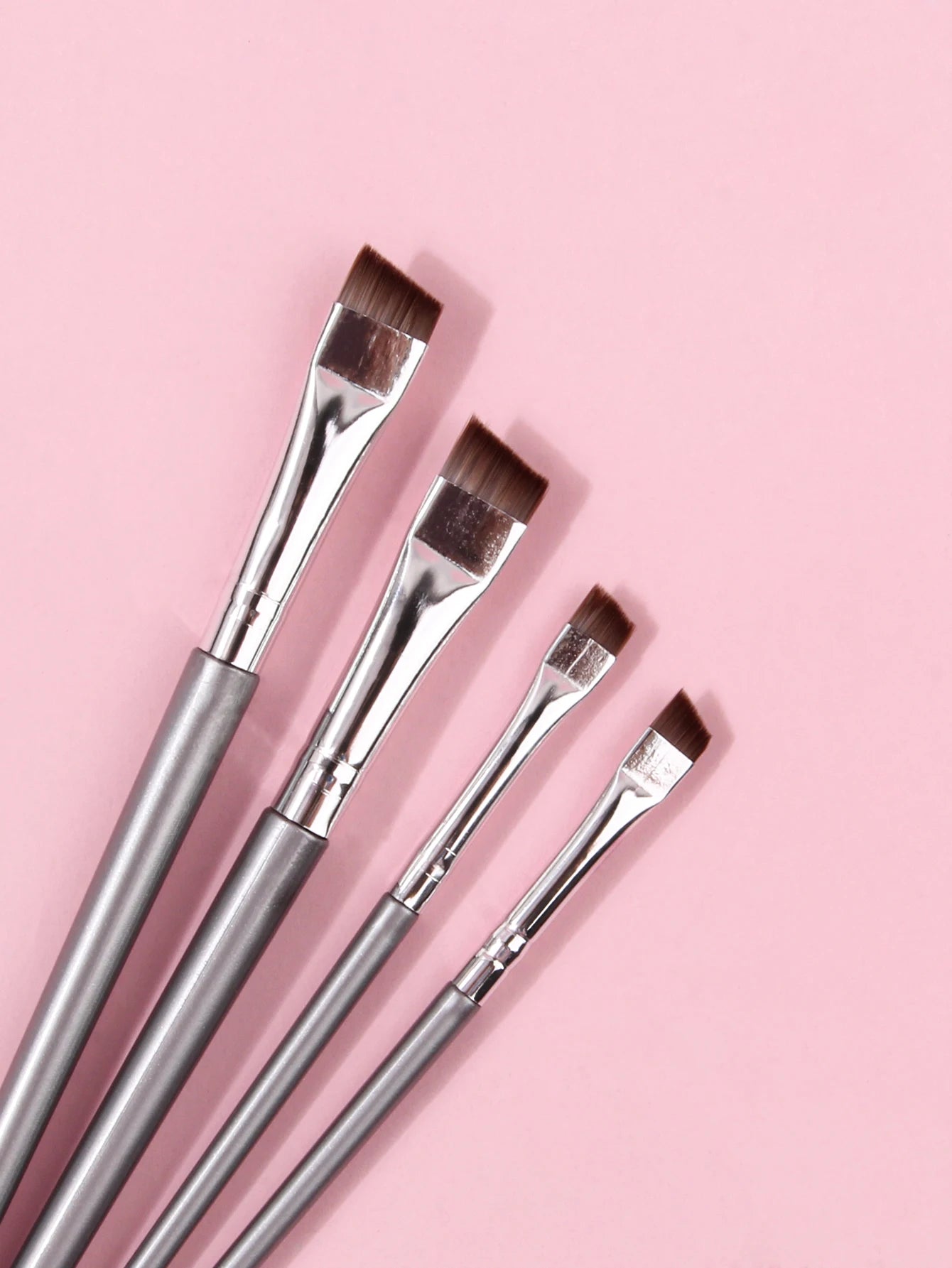 4PCS Liquid Eyeliner Brush Ultra Thin Fine Oblique Angle Flat Head Eyebrow Brush