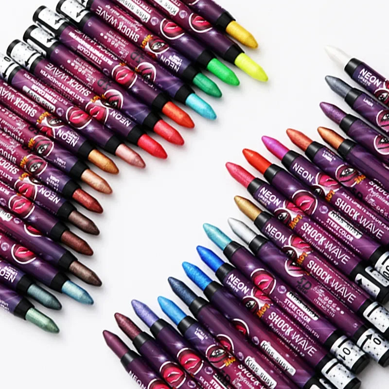 2 In 1 Eyeshadow Lipstick Stick Pencil Waterproof Glitter Matte Eye Shadow Makeup Pigment Eyeshadow Pen