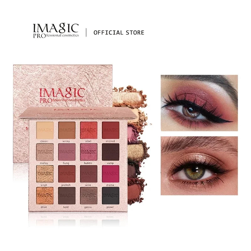 IMAGIC New Arrival Charming Eyeshadow 16 Color Makeup Palette Matte Shimmer Pigmented Eye Shadow Powder