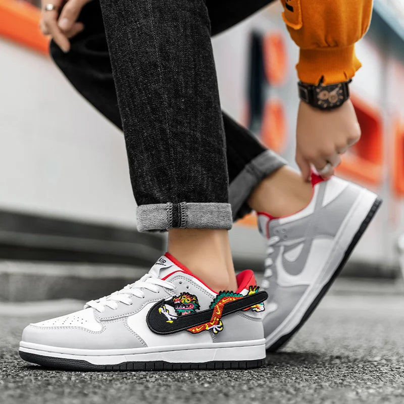 Men's Shoes Spring 2024 New Breathable White Shoes Korean Trendy All-Match Shoes Men's Wear-Resistant Sports Casual Shoes