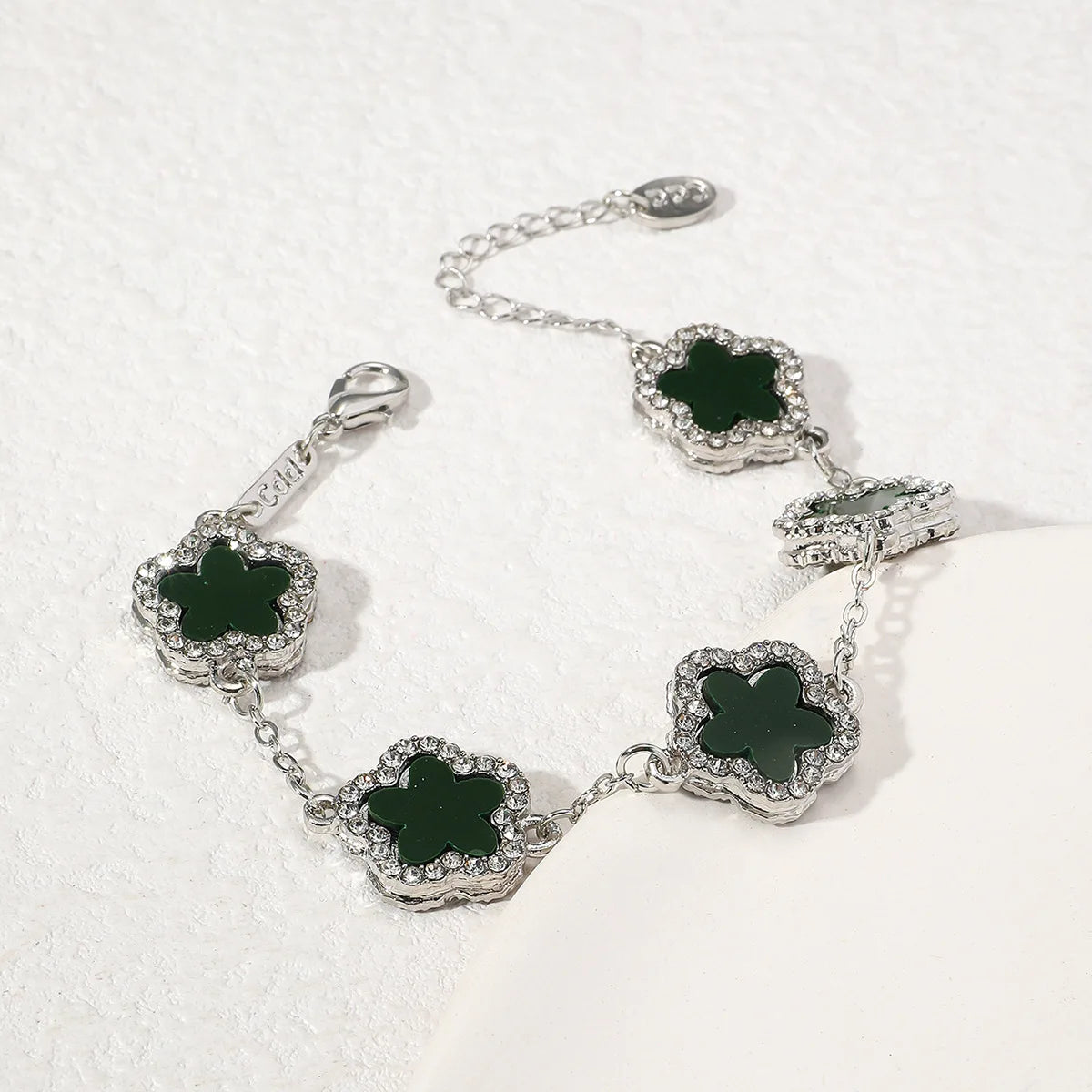 Flower Shape Bracelet Multi Colored With Shiny Cubic Zircon Adjustable Chain Sweet Style Personality Simple Design Jewelry