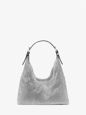 Michael Kors Limited-Edition Nolita Small Metallic Rhinestone Mesh Hobo Shoulder Bag