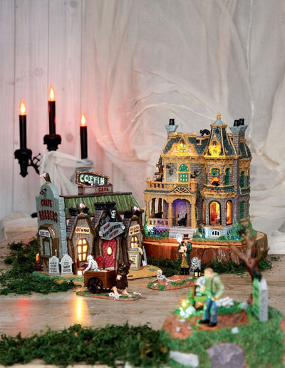 Lemax Spooky Town Lighted Coffin Table Accent