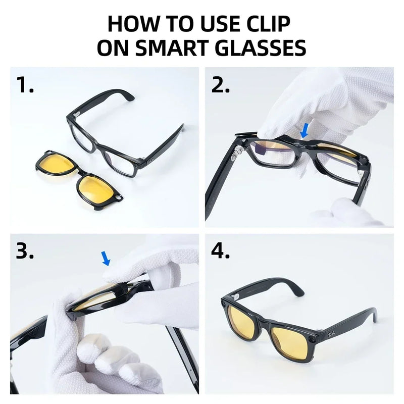 Hibloks For Ray-Ban Meta Wayfarer (Large) RW4008 (Standard) RW4006 Glasses Clip Polarized Sunglasses lenses Anti-Glare