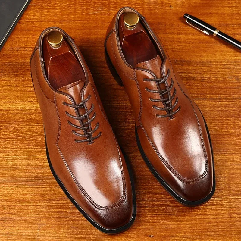 Luxury Men Casual Business Shoes Leather Men Dress Shoes Comfortable Fashion Loafers Shoes for Men Wedding Office Leather Shoes