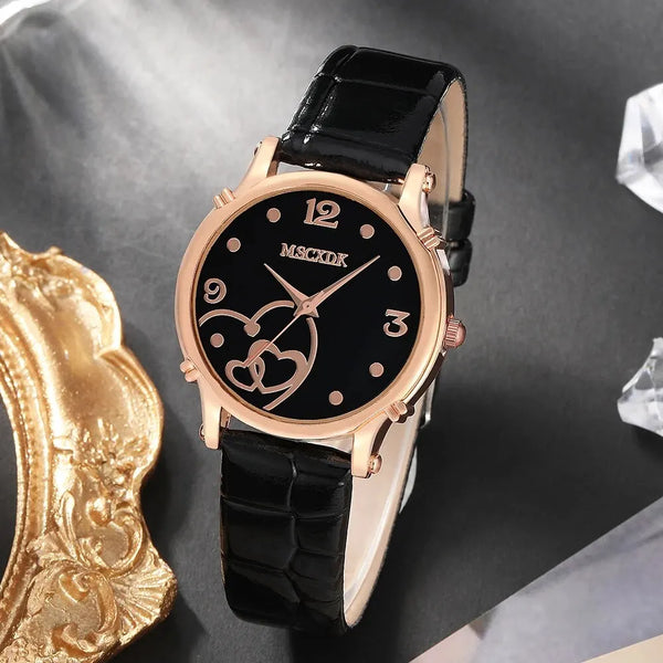 Women Fashion Leather Belt Watches & Butterfly Wallet Glasses Sunglasses Set Ladies Quartz Wristwatches Dress Clock Montre Femme