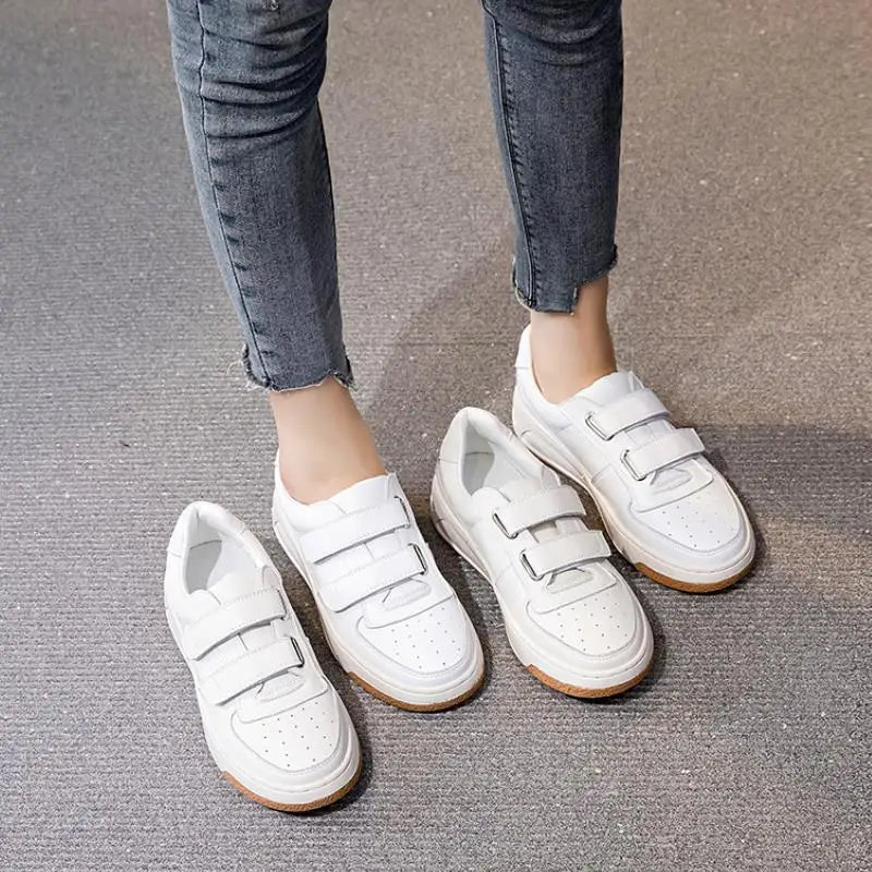 RIZABINA 2023 Ins Women Sneakers Real Leather Fashion Flats Shoes Woman Cross Strap Casual Daily Spring Lady Footwear Size 35-40