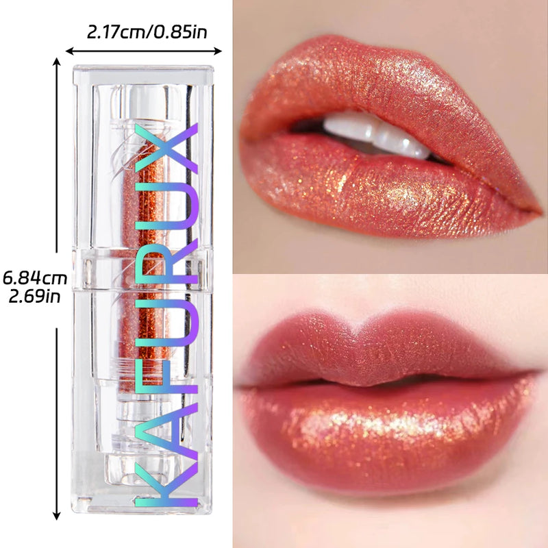 Shimmering Pearlescent Lipstick High Pigment Glittering, Moisturizing Formula - Long-Lasting, Glam Makeup for women Cosmetic