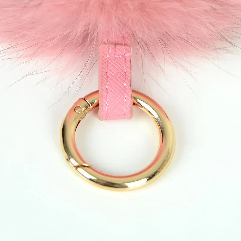 2024 Luxury 13cm Fluffy Real Fox Fur Ball Pom Poms Fur Pompom High Quality Keychain Car Key Chain Metal Ring Pendant For Women